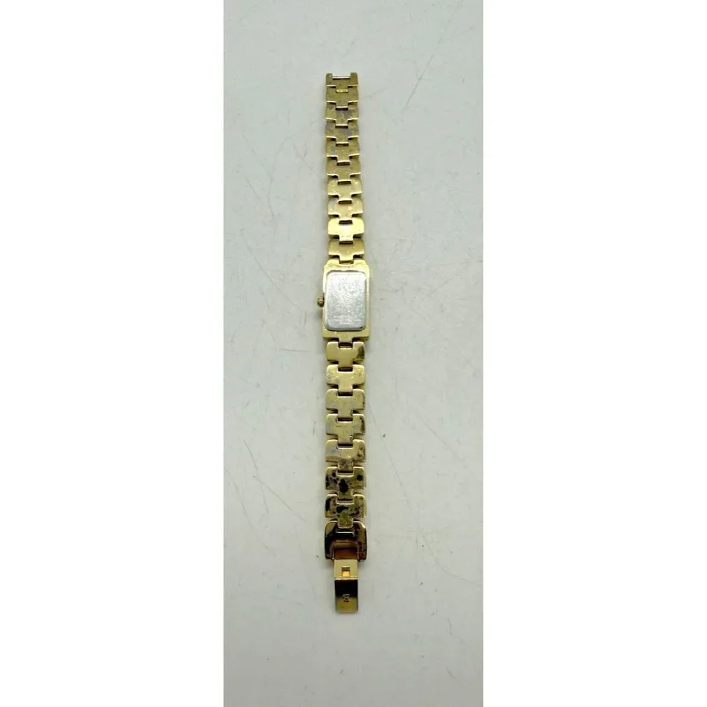 Bulova Quartz A1 Women's Watch Gold Tone Face Case Bracelet Rectangle 97S60